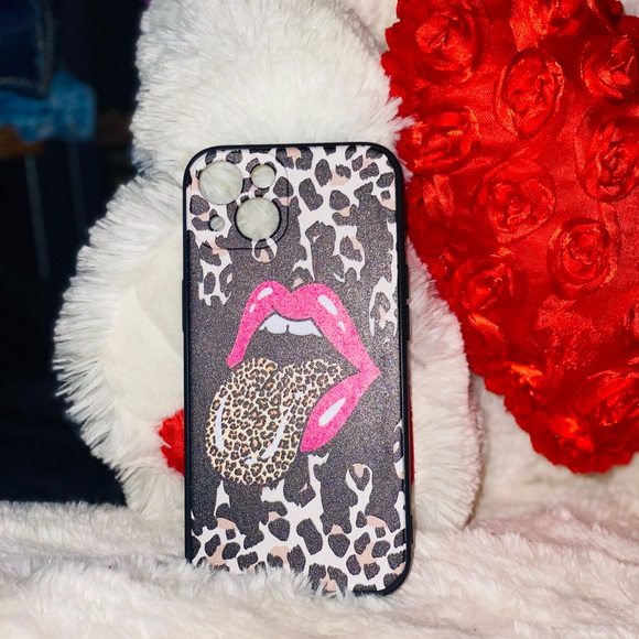 iPhone 13 Rolling Stones Leopard Tongue Case - Picture 2 of 4